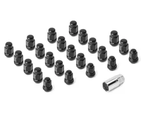 Quadratec 23 Piece Classic Acorn Style Wheel Lug Nut Kit Color Black for Jeep 1976-2018